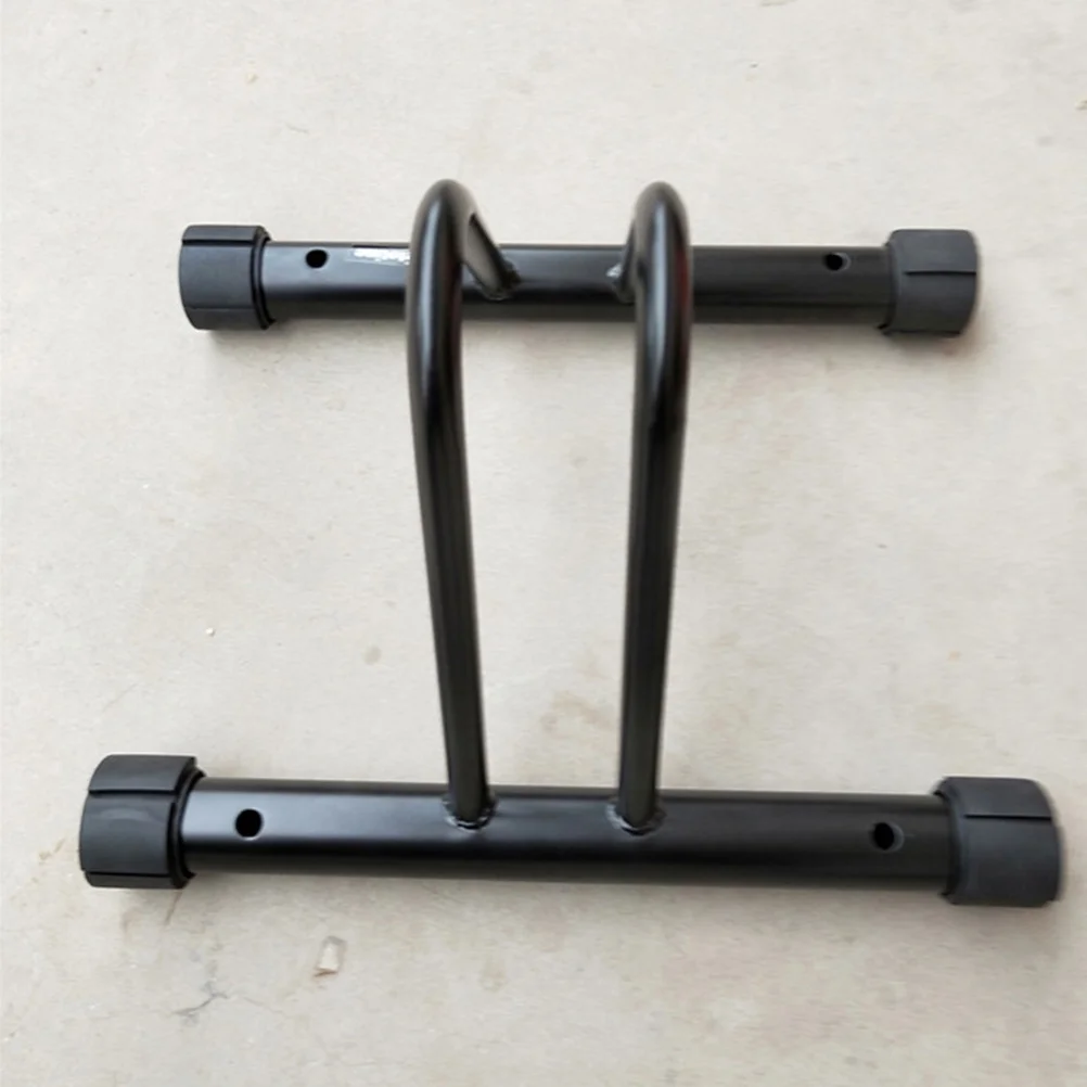 HOMEMAXS Black Floor Parking Rack Bike Storage Bracket Road Bike Parking Garage Accessary Stand for Indoor and Outdoor