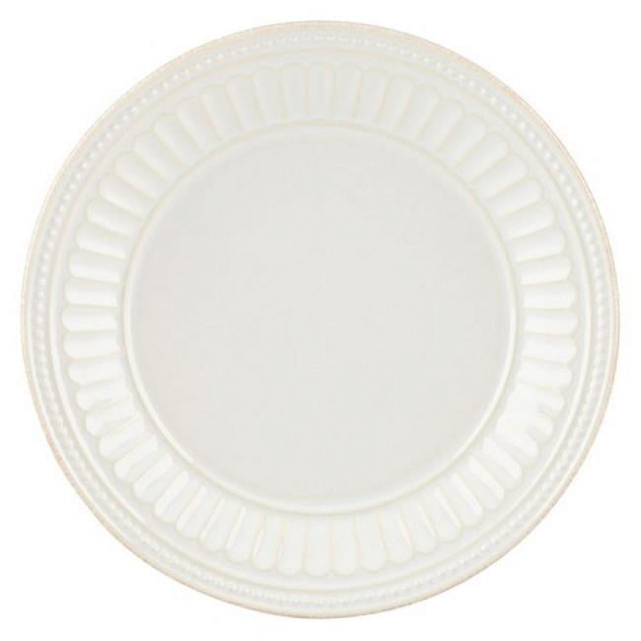 French Perle Groove White Dinnerware Dessert Plate - White - 8 D