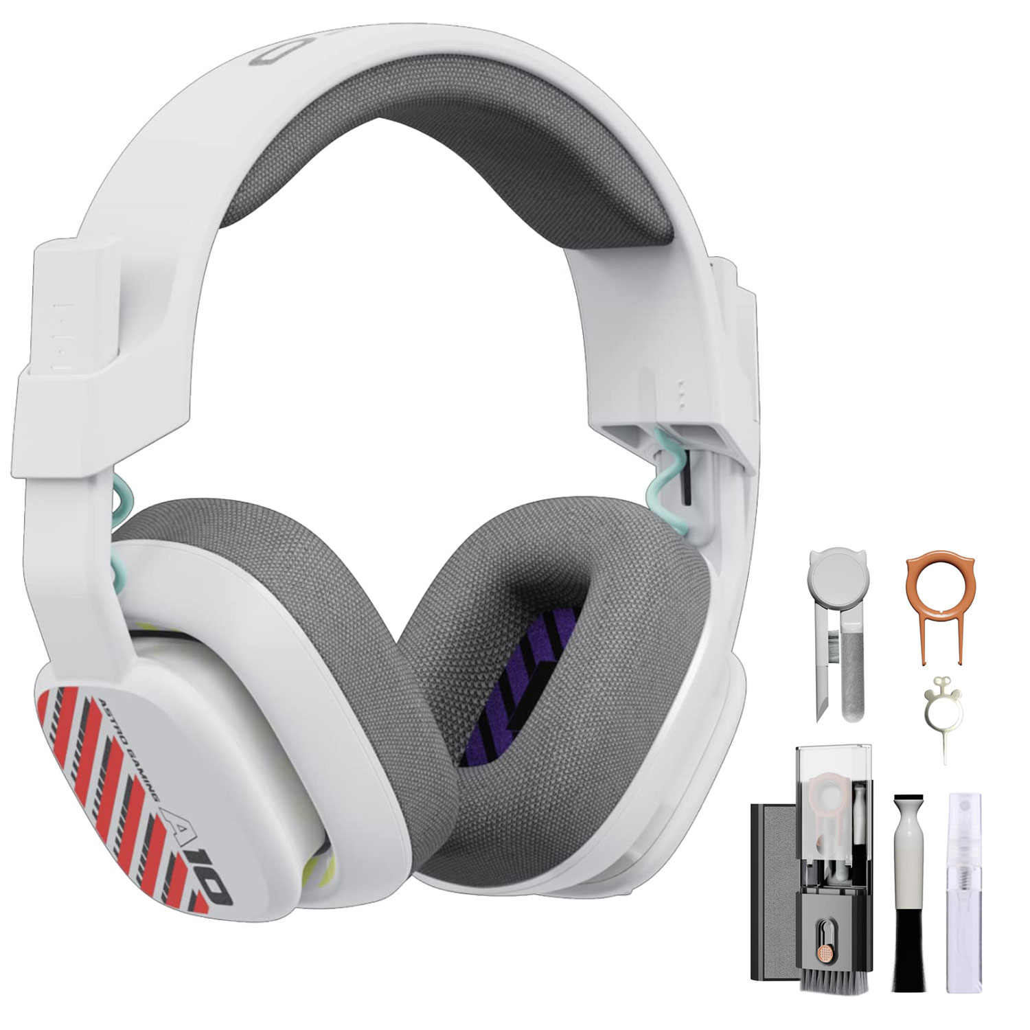 Astro Gaming A10 Gen 2 Wired Stereo Over-the-Ear Gaming Headset White With Bolt Axtion Cleaning Kit Bundle Like New