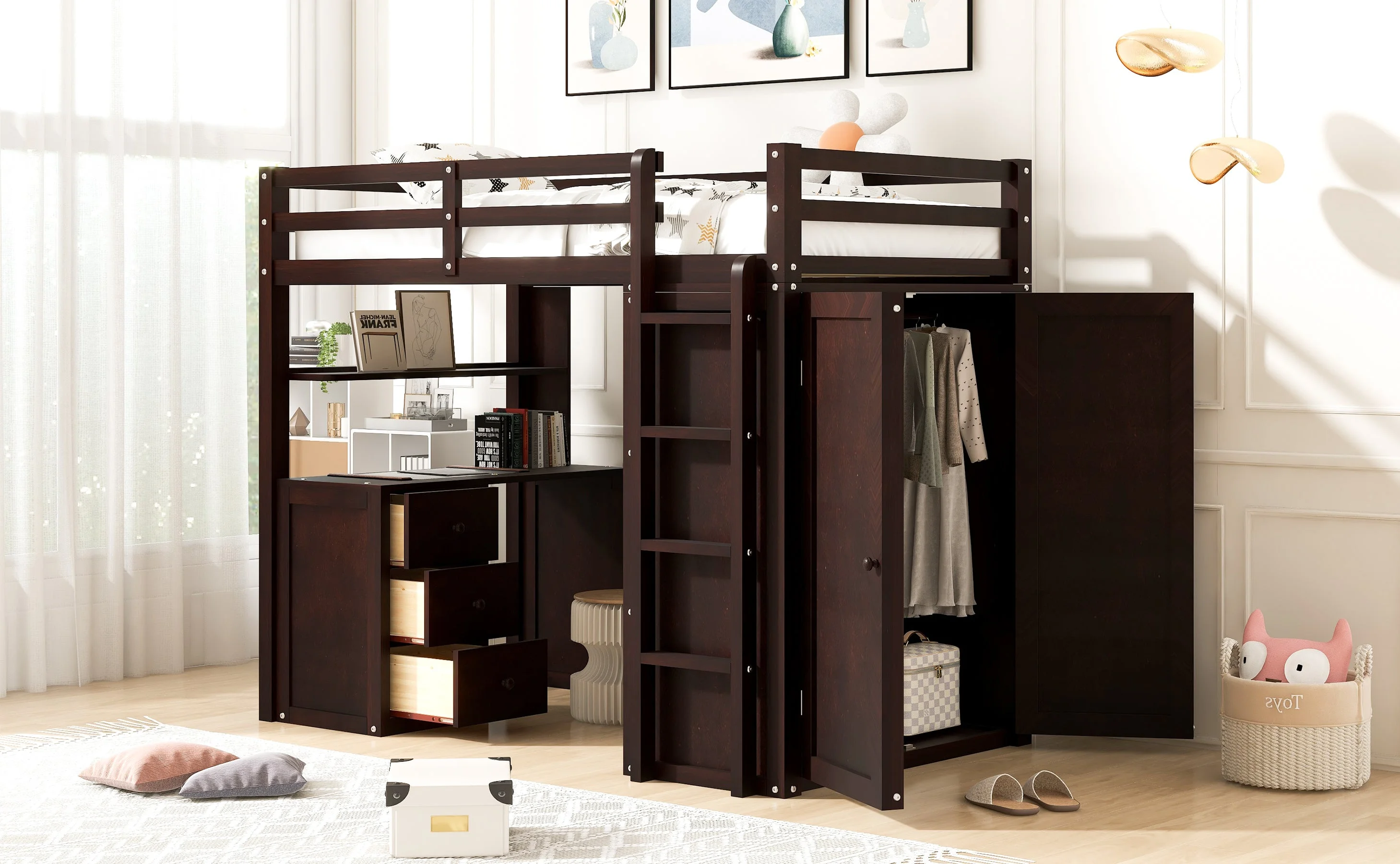 Espresso Haven Loft Bed