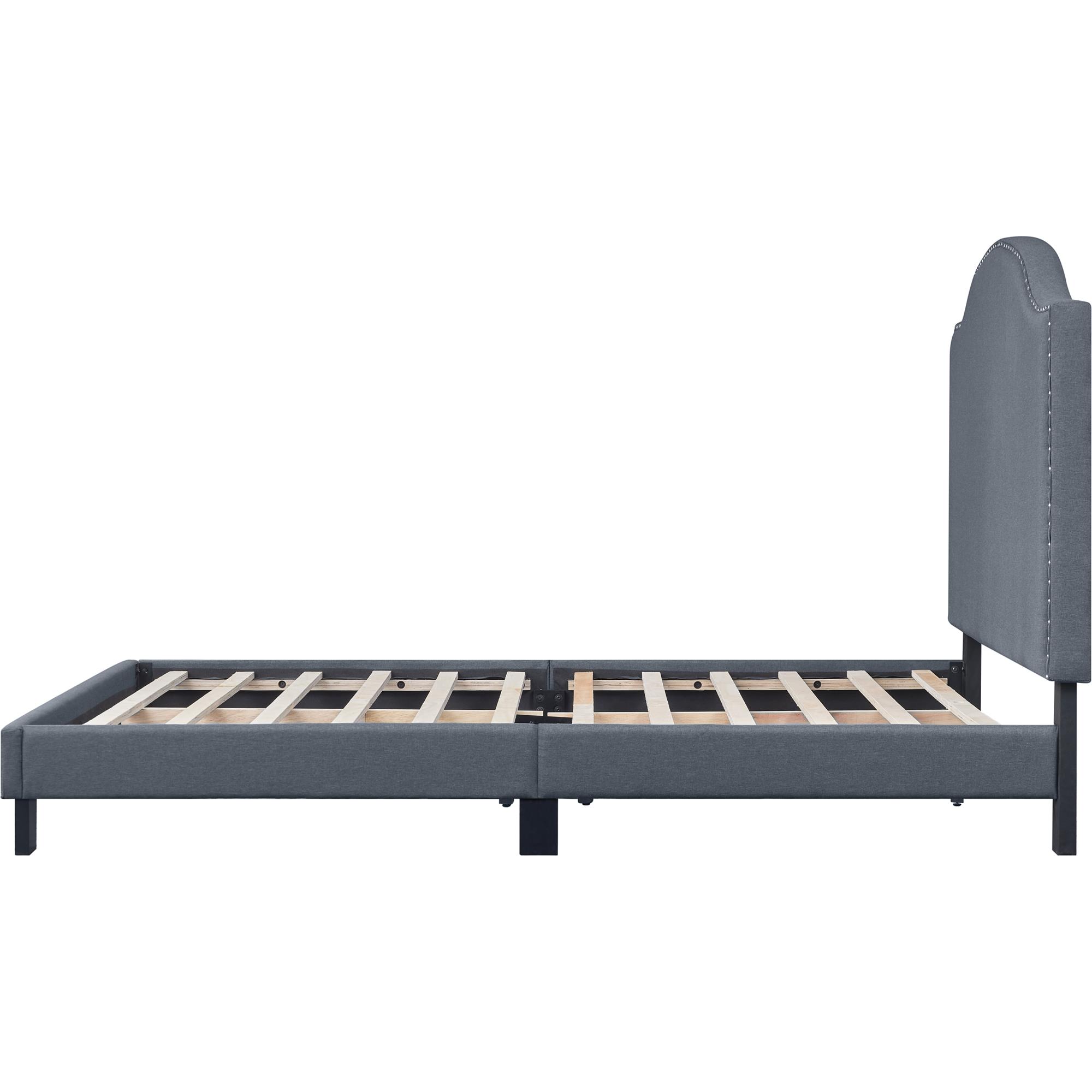 Camden Isle Madison Platform Bed | Camelback Headboard | King, Gray