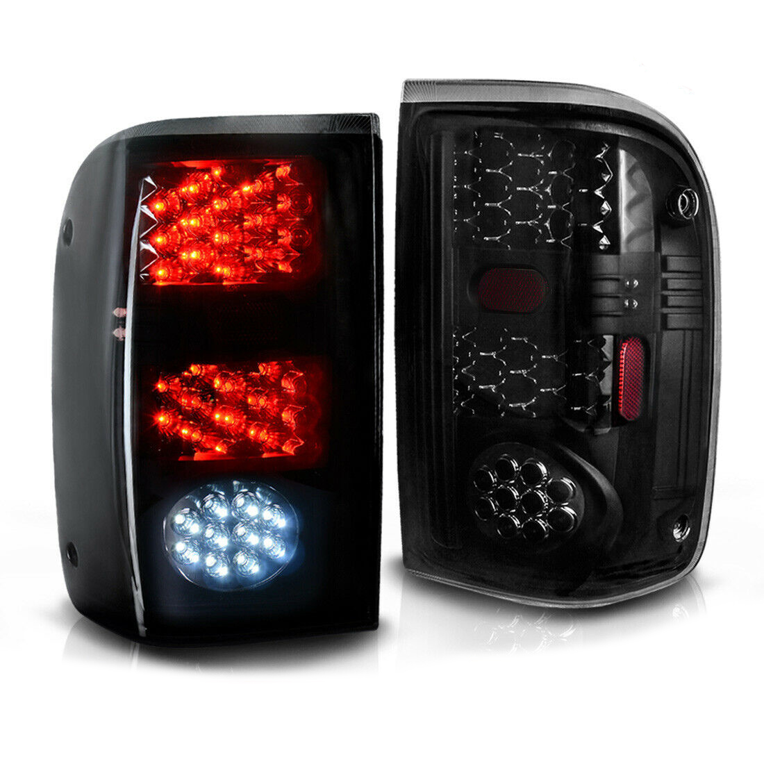 For Ford 1993-2000 Ranger LED Tail Light Black Smoke Brake Rear Lamps Left+Right