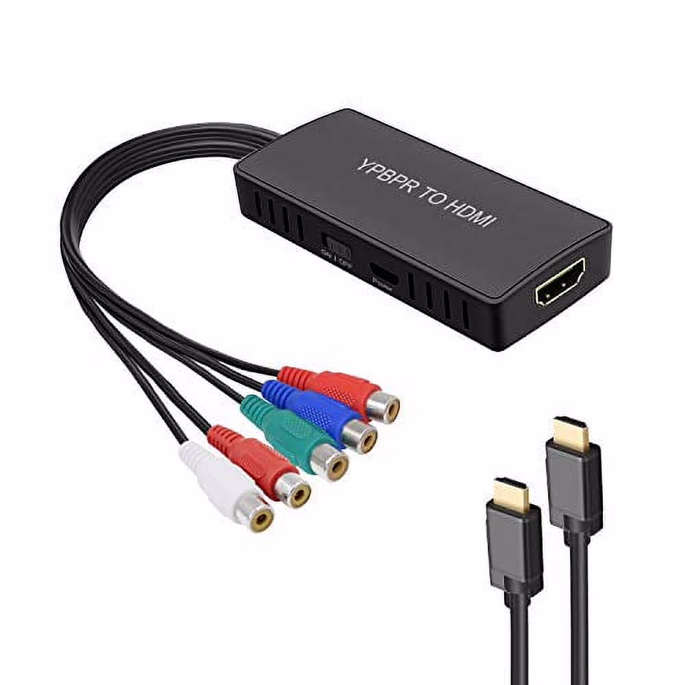 Component to HDMI Converter YPbPr to HDMI Adapter Supports 1080P/720P Compatible DVD, Blu-ray Player, PS2, PS3, Xbox to New HD TV/Monitor or Projector