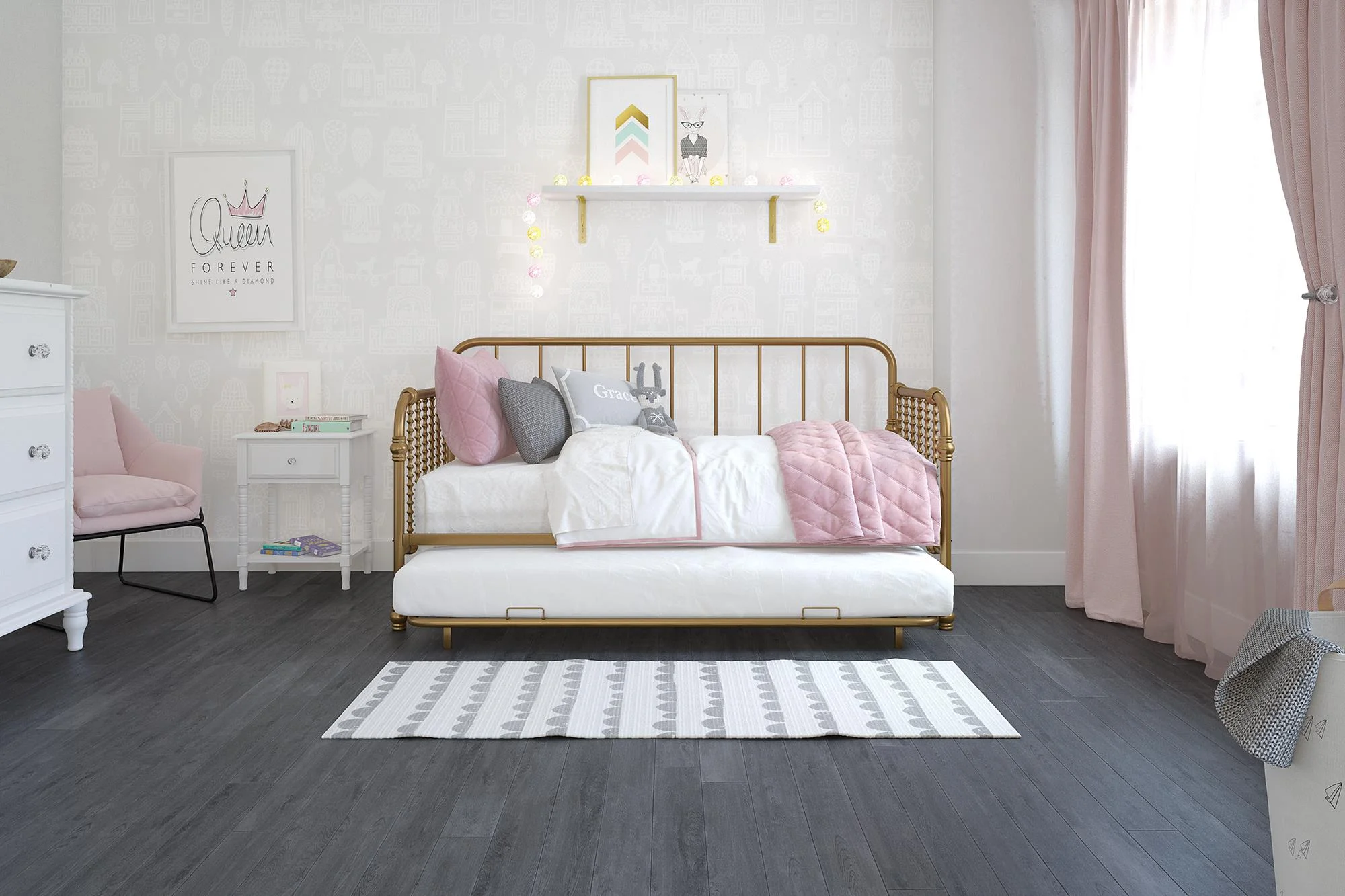 Little Seeds Monarch Hill Wren Metal Daybed with Trundle