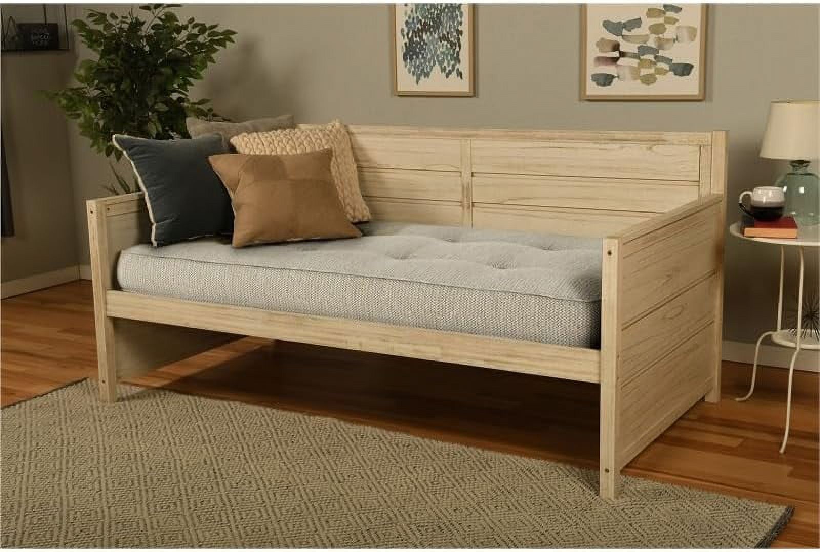 Tufted Fabric Daybed Mattress In Woodsmoke Brown