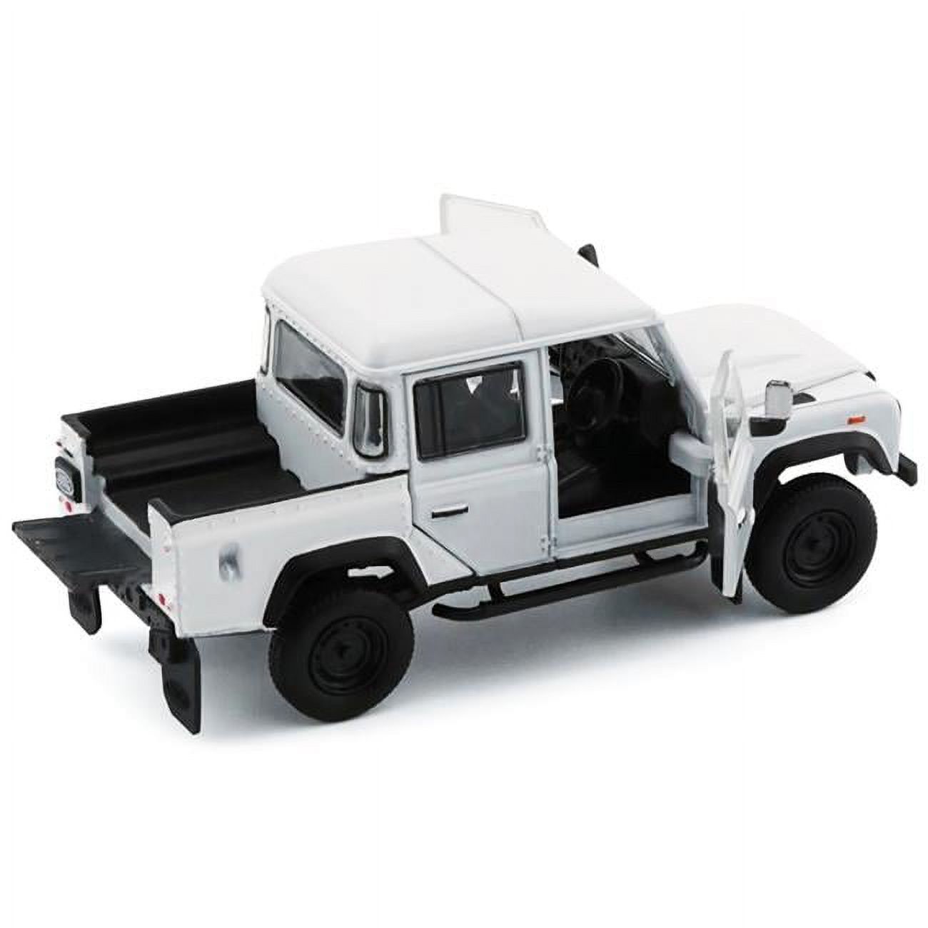 Land Rover Defender 110 Pickup Truck White with Extra Wheels 1/64 Diecast Model Car by BM Creations