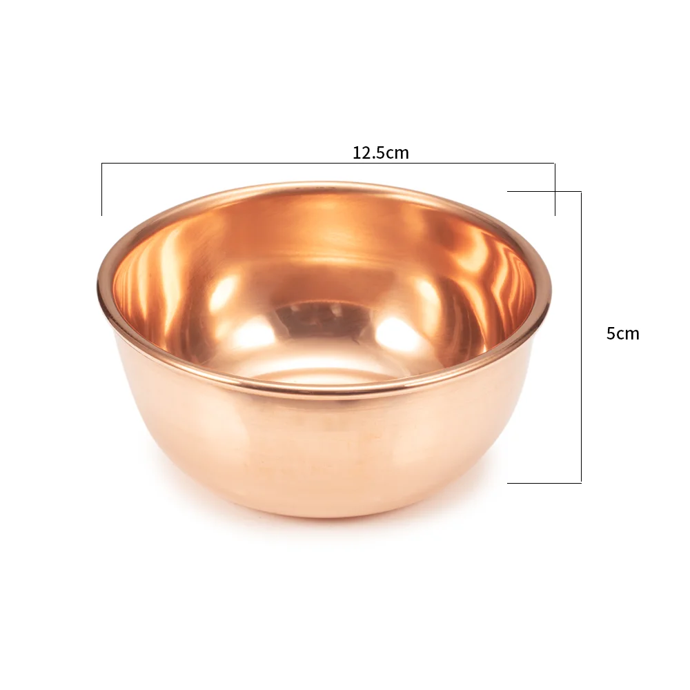 Wollet Pure Solid Copper Bowl 5inch,Copper Spoon, Copper Chopsticks, Handmade Copper Tableware Set