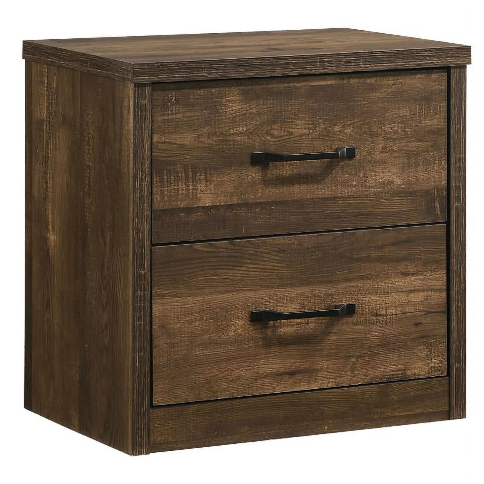 Bowery Hill 3pc Farmhouse Wood Bedroom Set - Queen + 2 Nightstand in Walnut