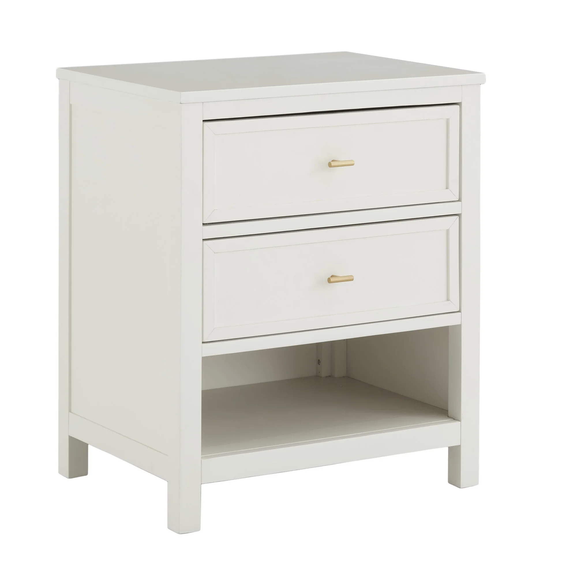 Weston Home Danica Modern 2 Drawer Nightstand, White