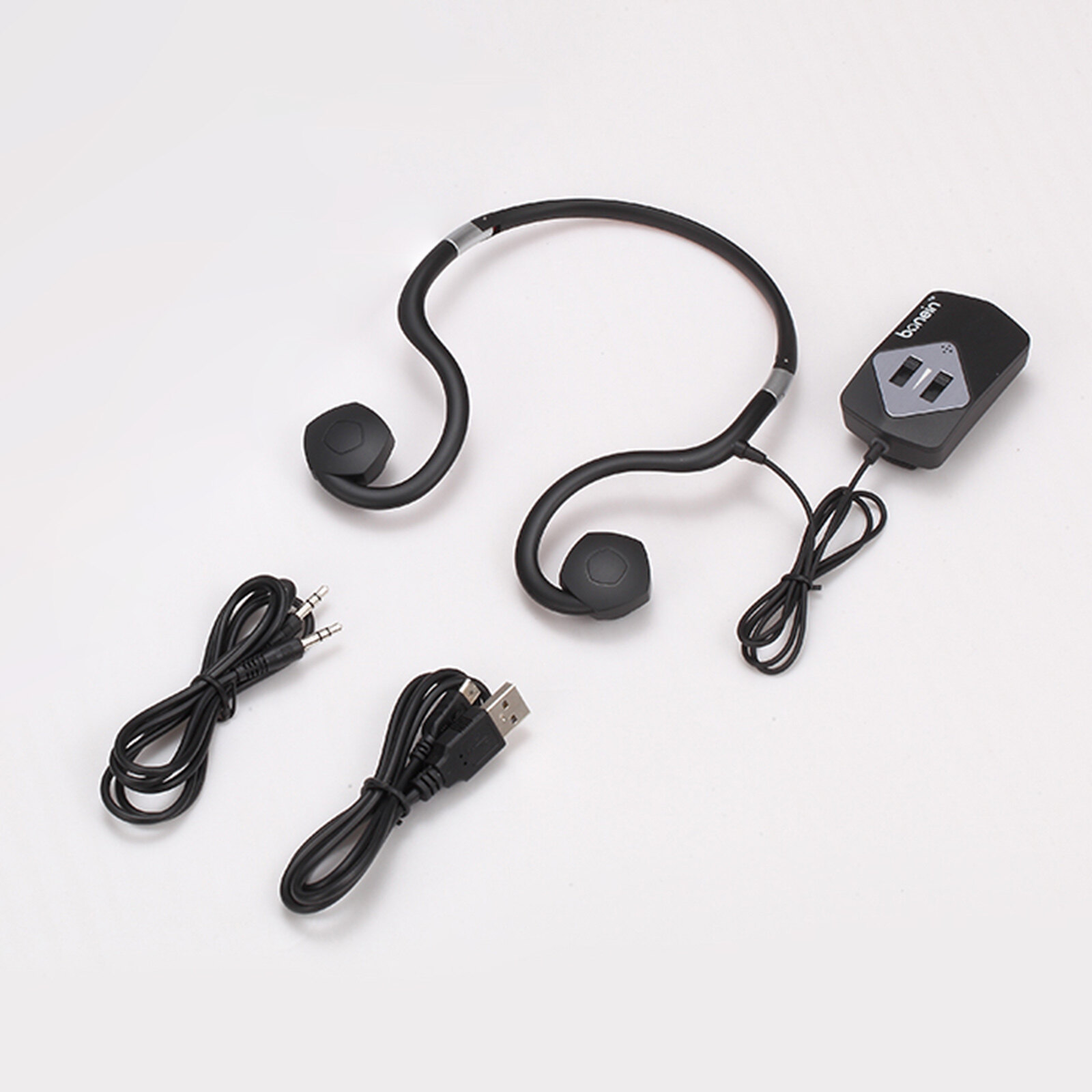 Bonein BN803 Bone Conduction Headphone Wire Headset Foldable Hearing Earphone IP55 Waterproof 7 Adjustable Volume Sound Pickup Earphone Built-in 380mAh Battery