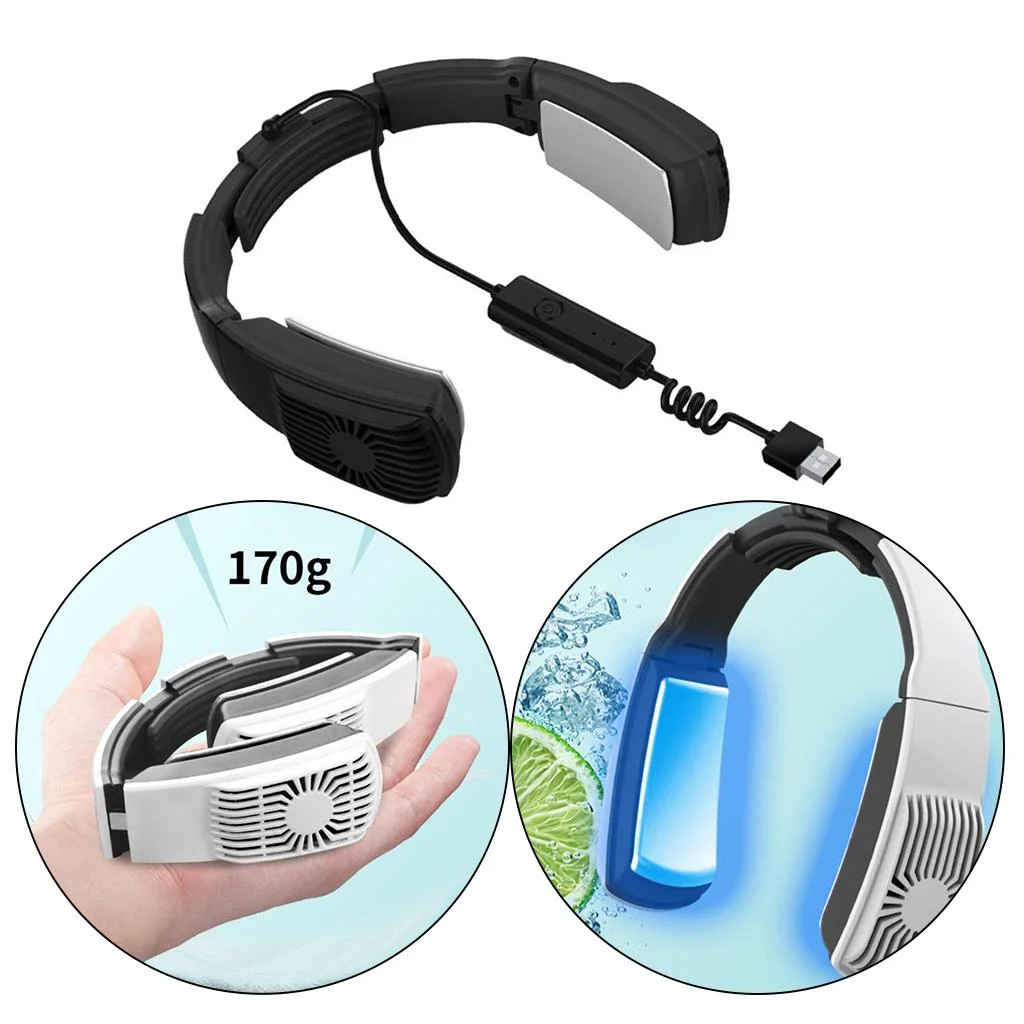 Headset Designed Conditioning USB Powered Wind ​​for Home Outdoor Sports - Black A