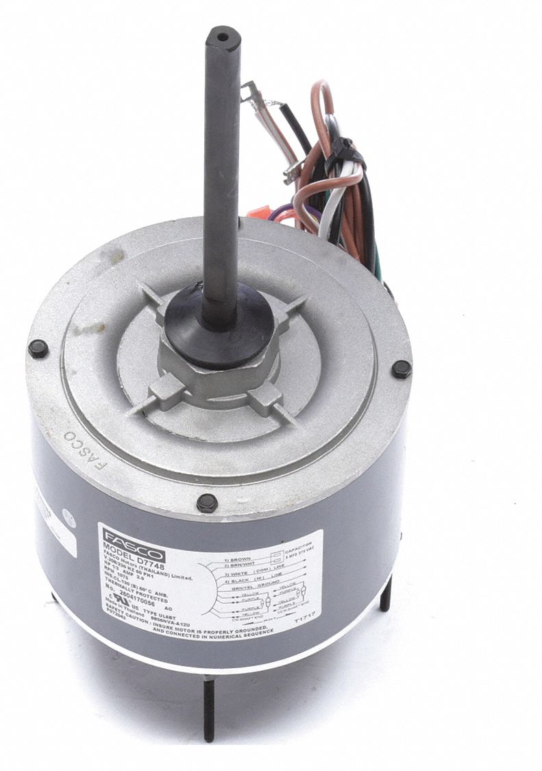 Fasco Condenser Fan Motor,1/3 HP,2.9A  D7748