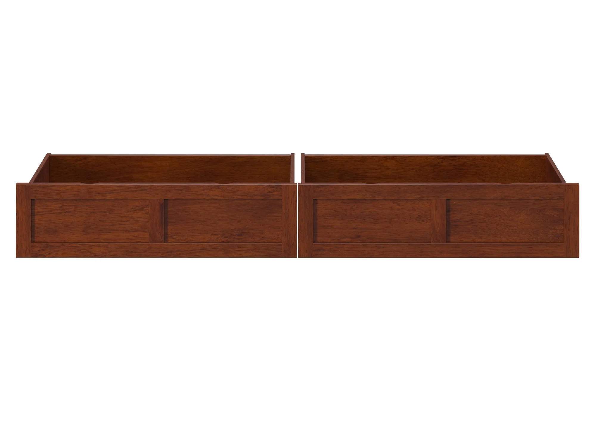 AFI Set of 2 Solid Wood Under Bed Storage Drawers, Twin XL/Queen, Walnut