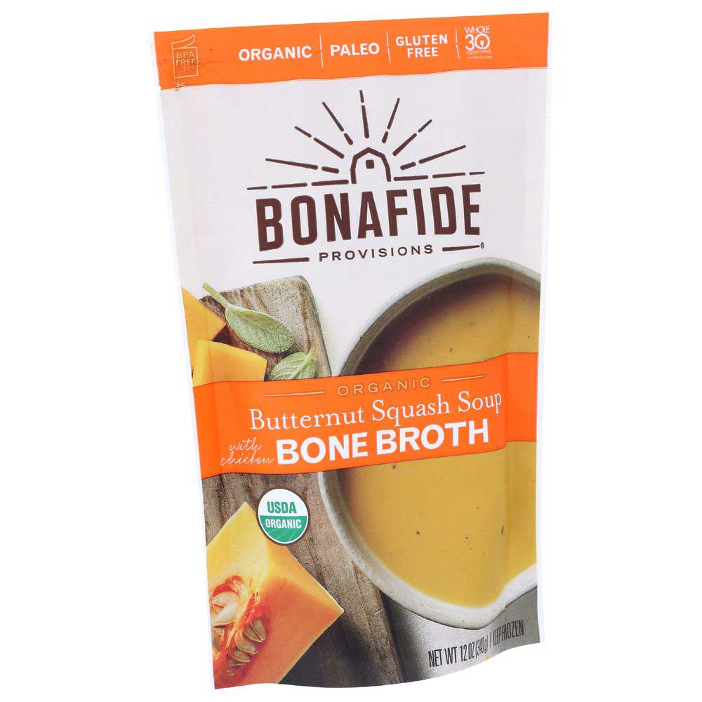 Bonafide Provisions Organic Butternut Squash Soup with Chicken Bone Broth, 12 Fluid Ounce -- 6 per Case.