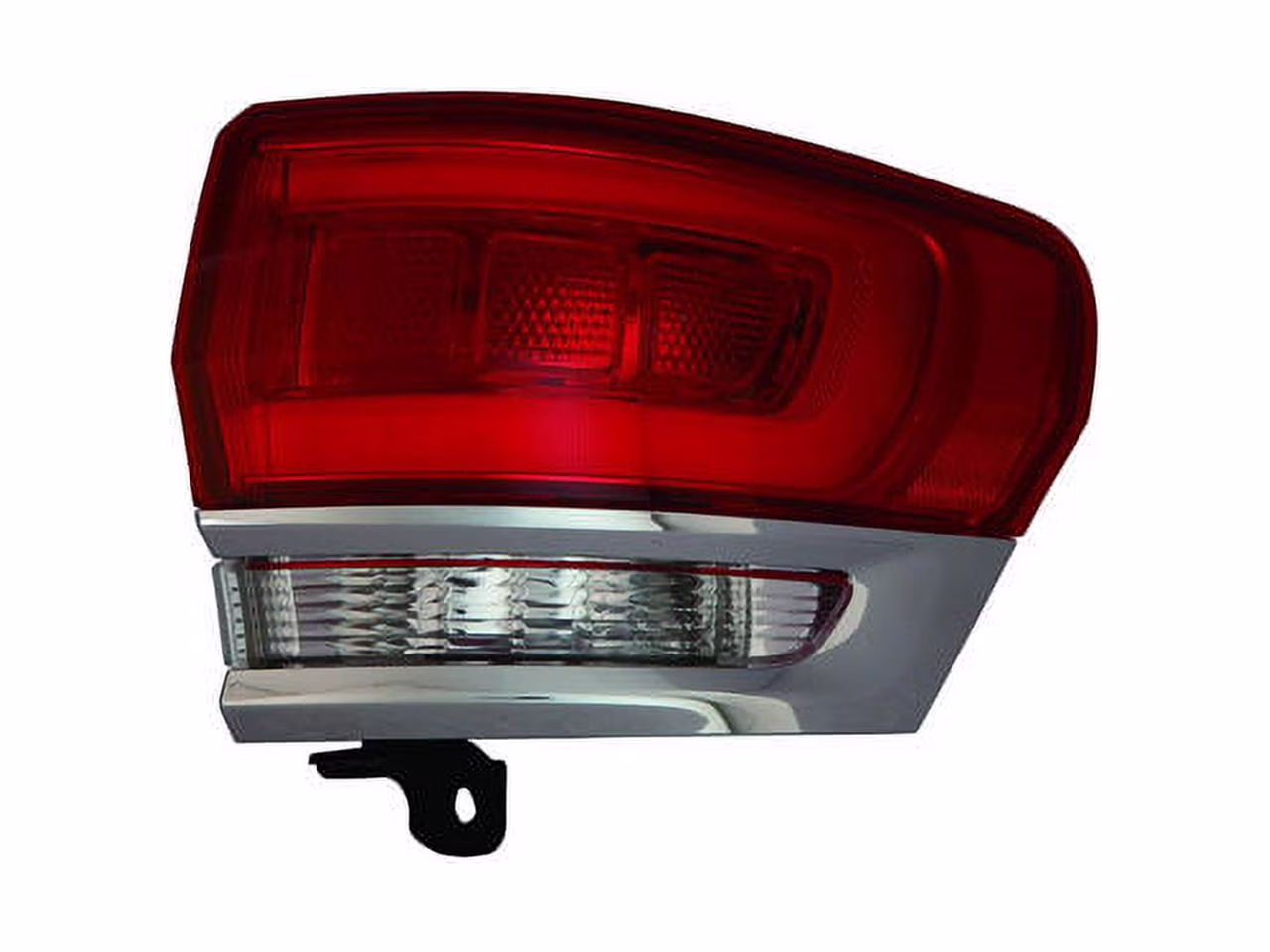 Right Passenger Side Outer Tail Light Assembly - Chrome Trim - Compatible with 2014 - 2019 Jeep Grand Cherokee (Excludes S.R.T.8) 2015 2016 2017 2018 2020