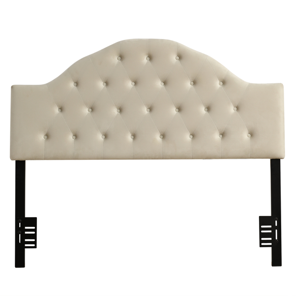 Bornmio European Style Curved Buckle Decoration Iron Frame Soft Bag Headboard White