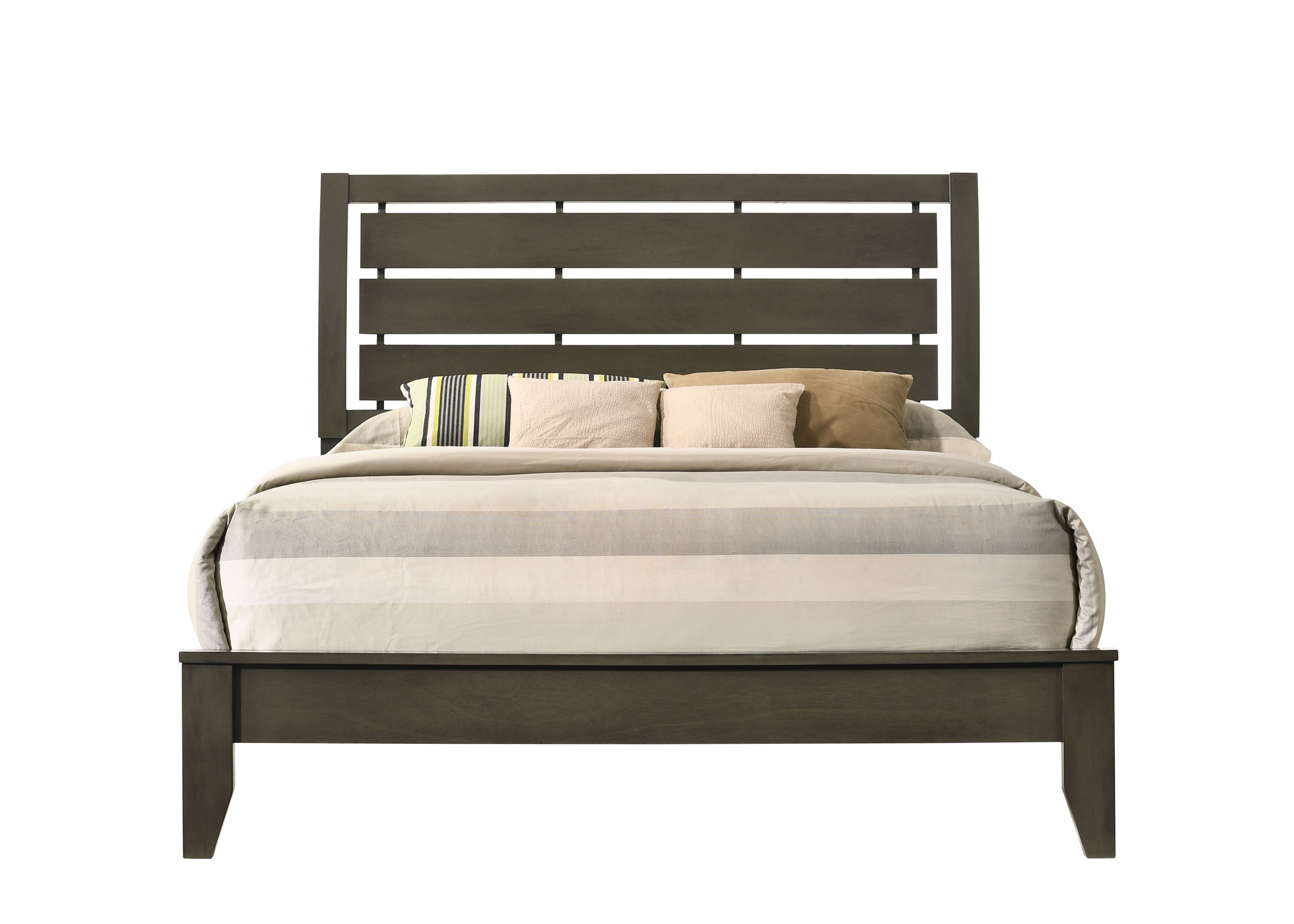 Ilana Eastern King Bed in Gray Finish