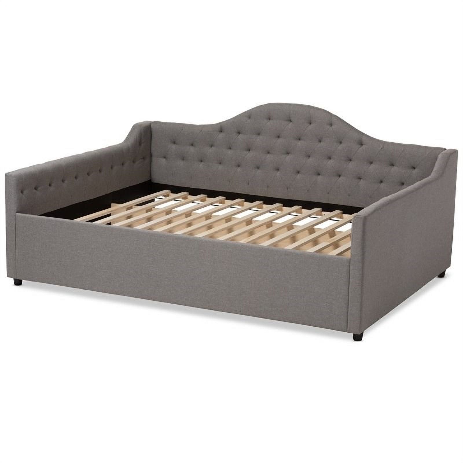 Bowery Hill Modern Fabric Tufted Full Daybed with Wood Frame in Gray
