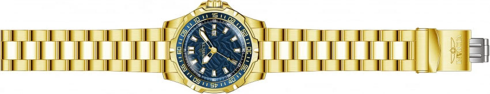 Invicta Men's 25793 48mm Pro Diver Quartz Blue Web Dial 18K Gold Plated SS Watch