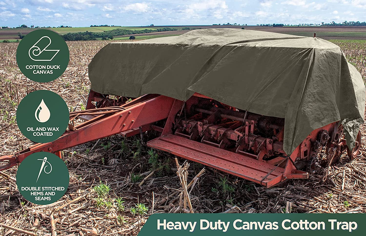 7' x 9' White Canvas Tarp