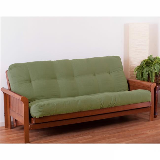 7 in. Renewal Twill Queen Size Futon Mattress, Sage