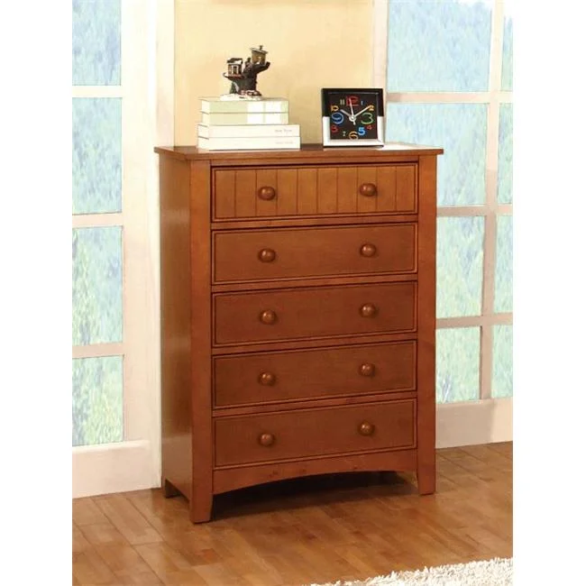 Furniture Of America  Omnus Oak Contemporary 5-Drawer Chest