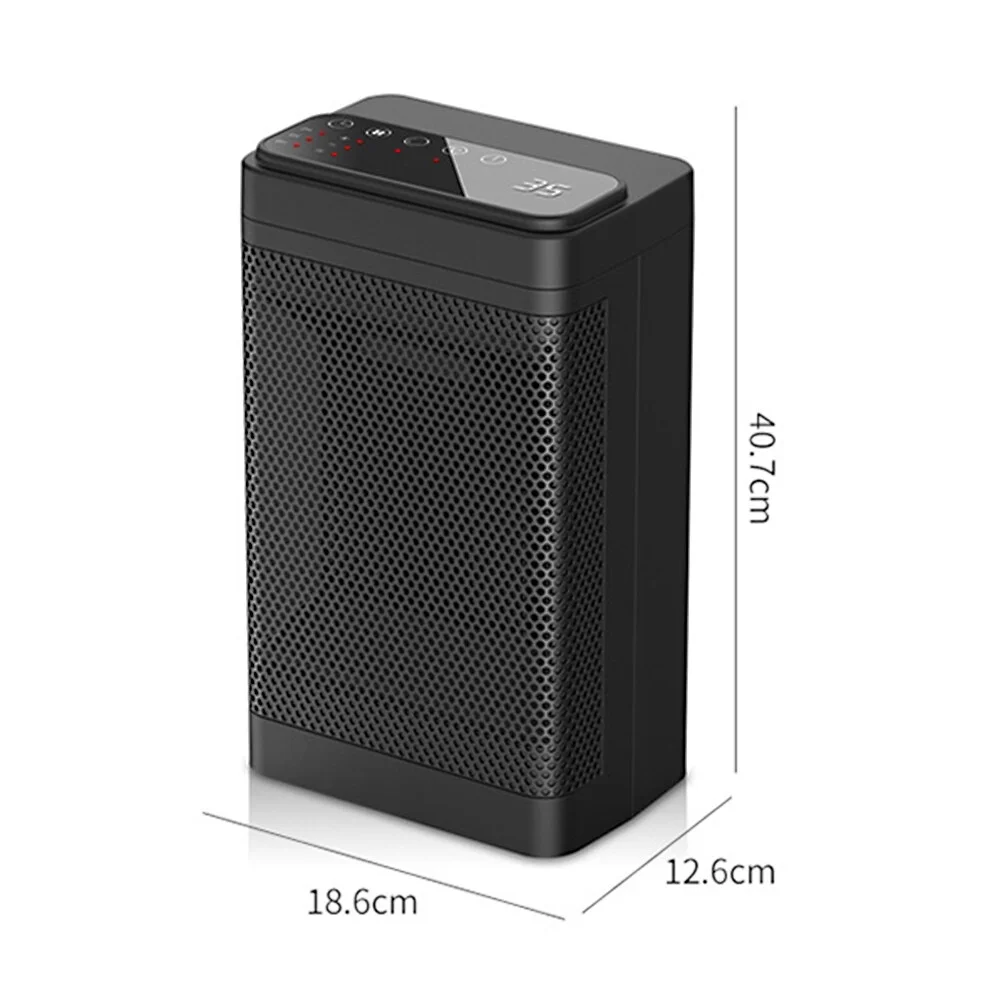 Leyfeng Heater Household 3 Speed Touch Screen Remote Control Mini Electric 1500W High Power 12H Timing Intelligent Shutdown Small Desktop PTC Fast Heat Silent Heater