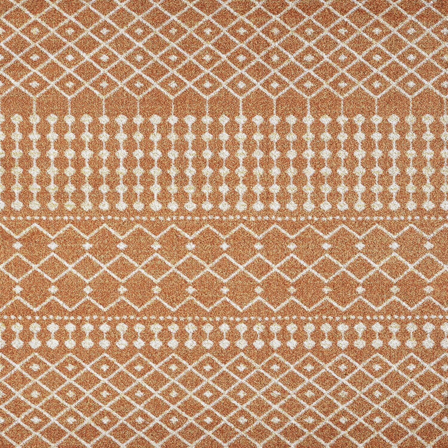 eviva Totti Grid Orange/Cream 9x12 Geometric Rug - 9' X 12' Rectangular - 9' X 12' Rectangular