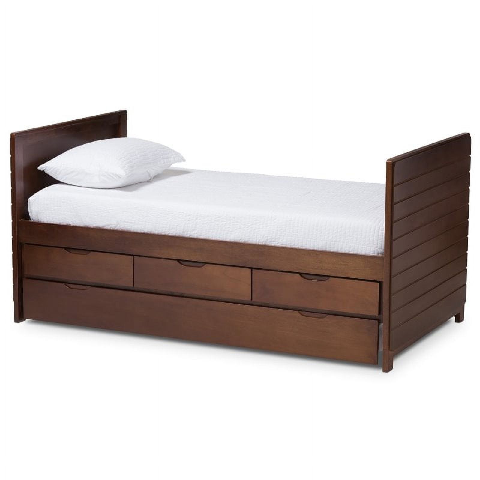 Bowery Hill Contemporary Wood Storage Daybed with Trundle in Mahogany