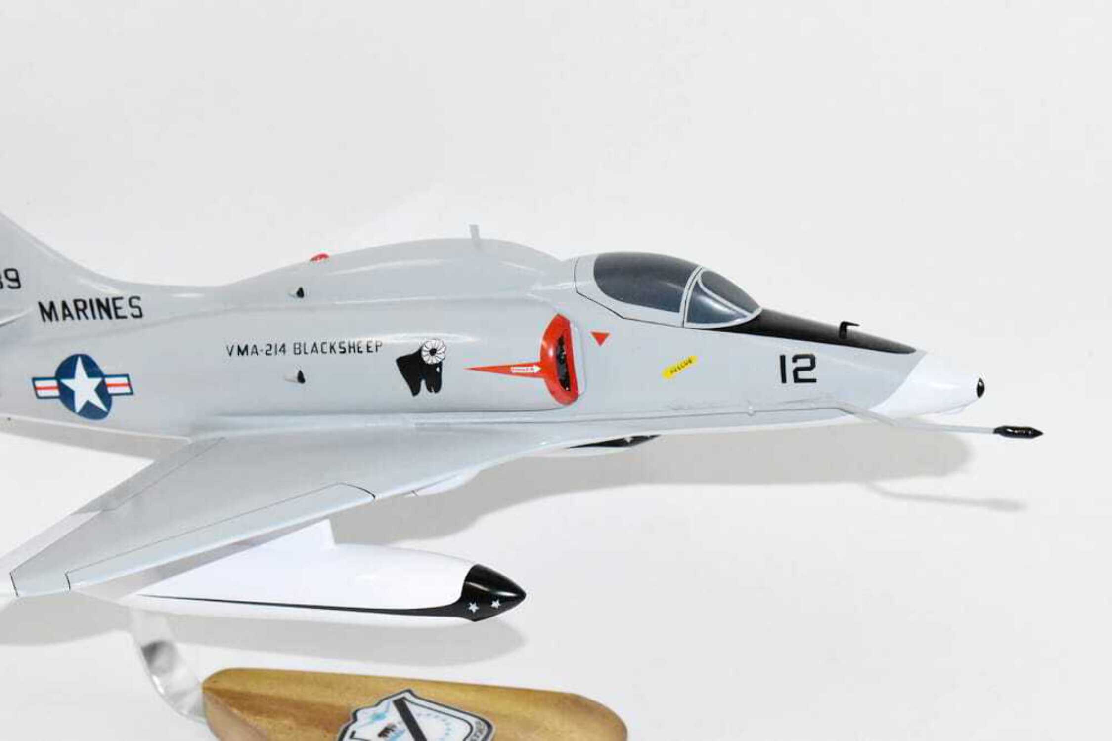 VMA-214 Black Sheep A-4M Model, 1/27th Scale, Mahogany, Marines