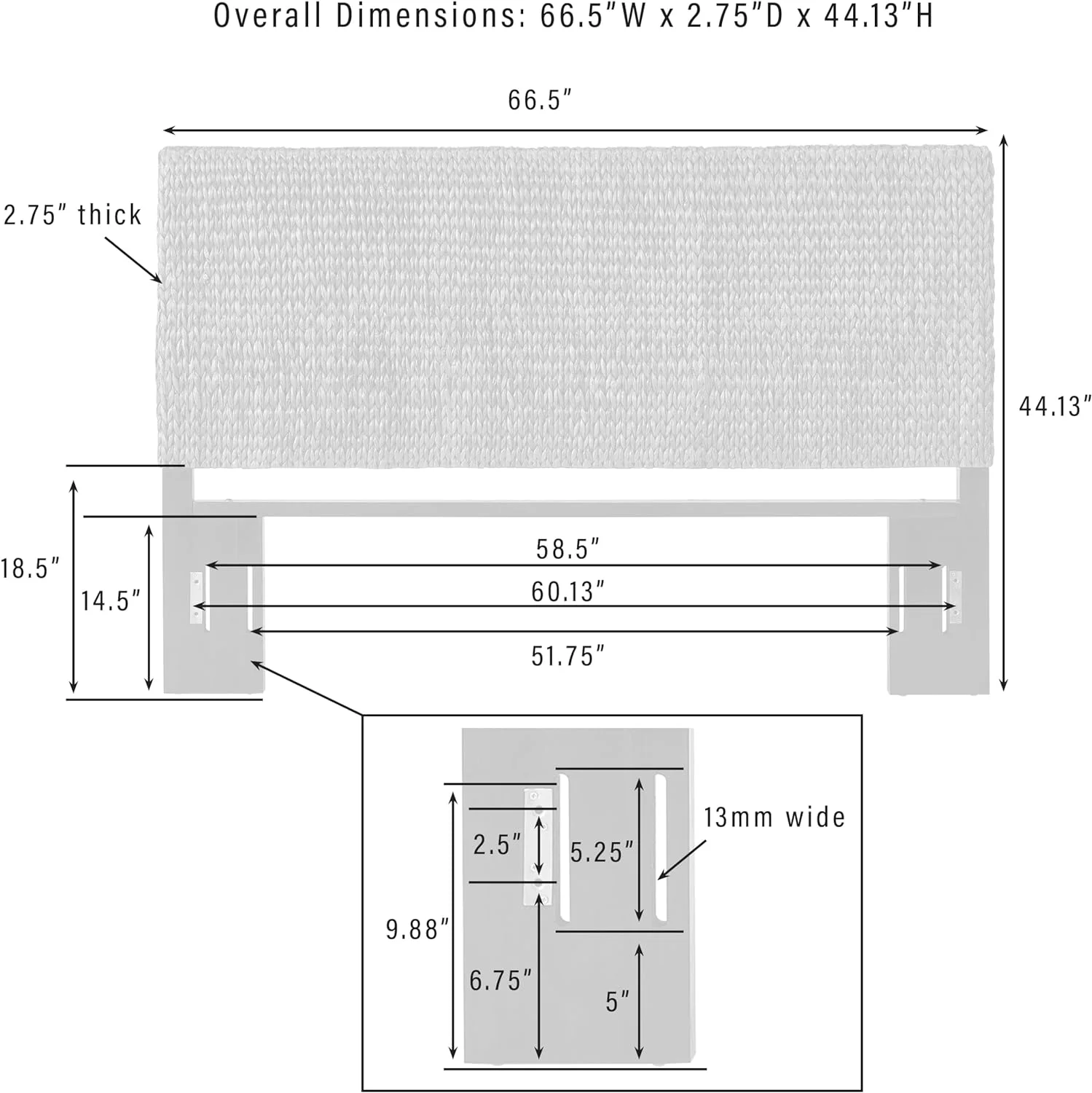 Edgewater Headboard, Queen, Seagrass