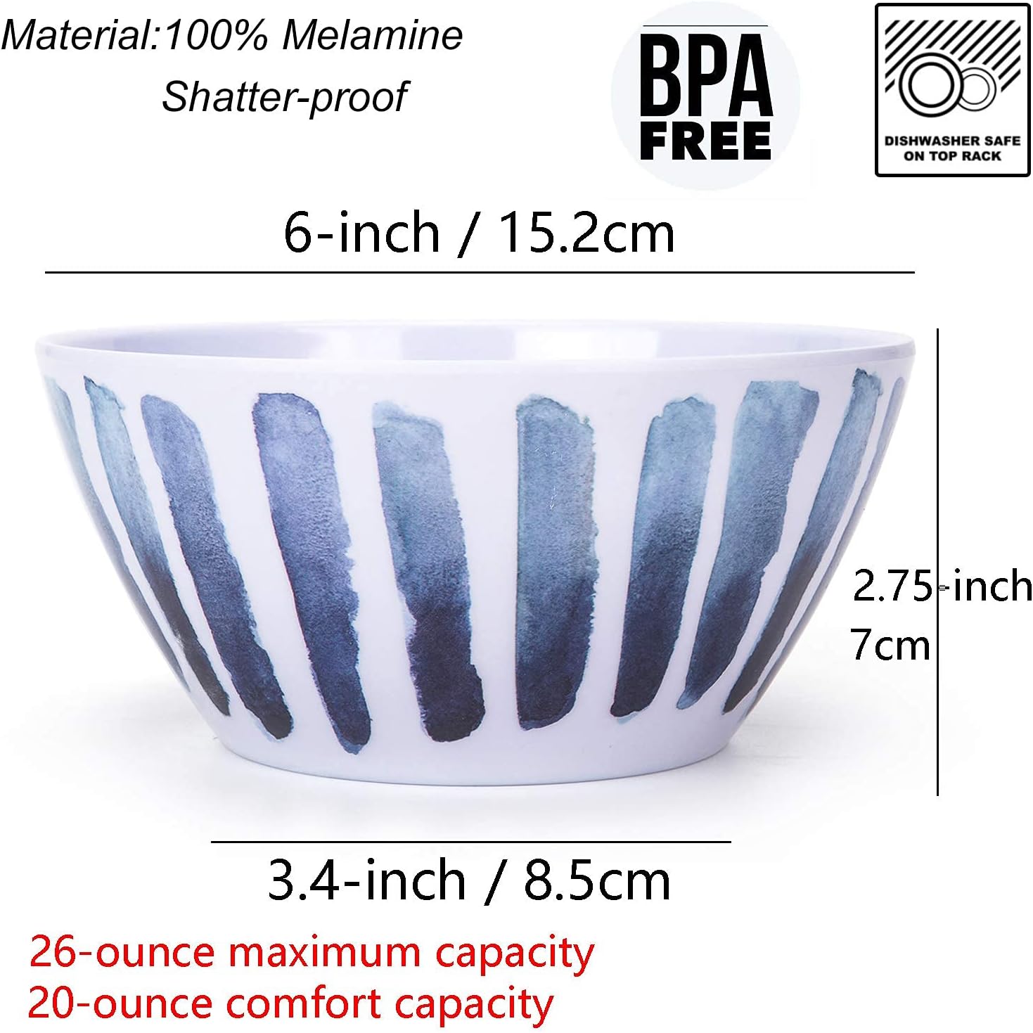 YGDU 18-piece Melamine Dinnerware set, Plastic Tumbler, Melamine Bowl and Plate