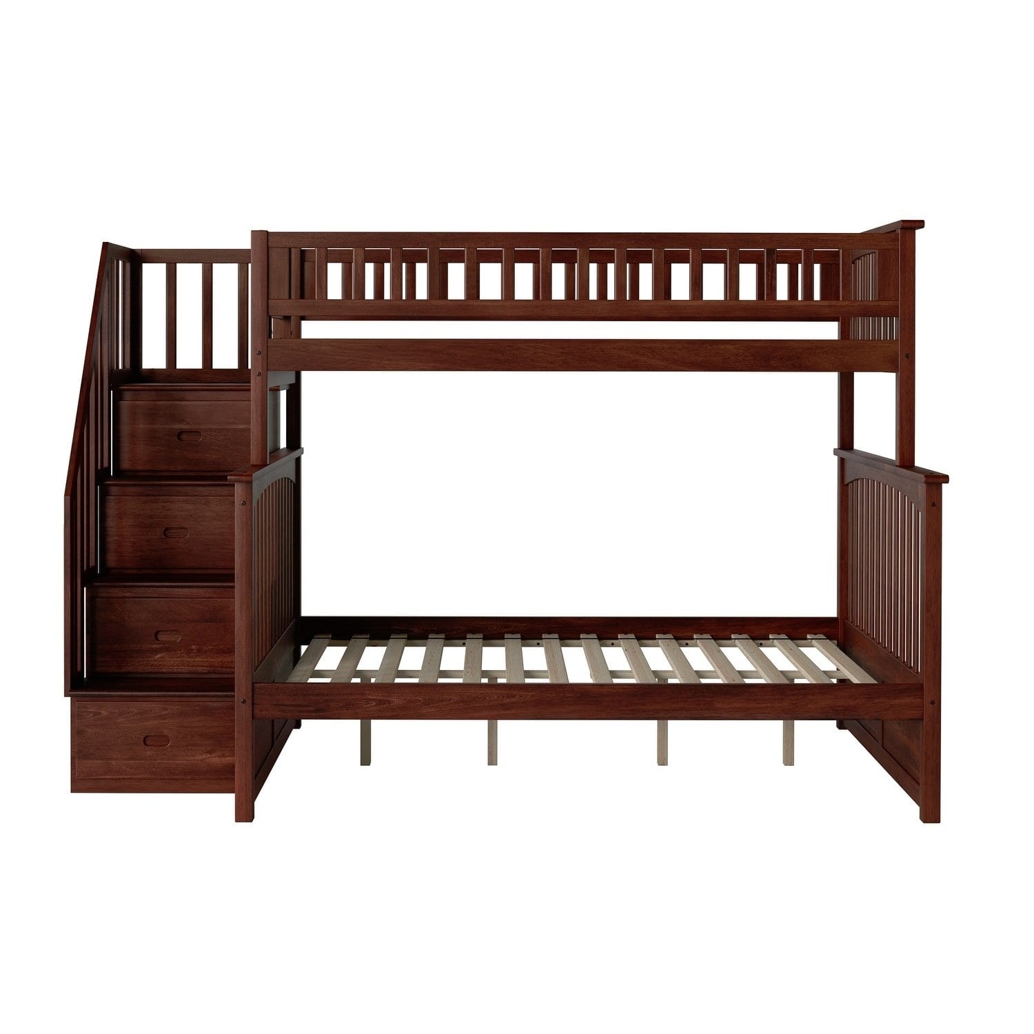 AFI Columbia Staircase Bunk Bed Twin over Full in Walnut