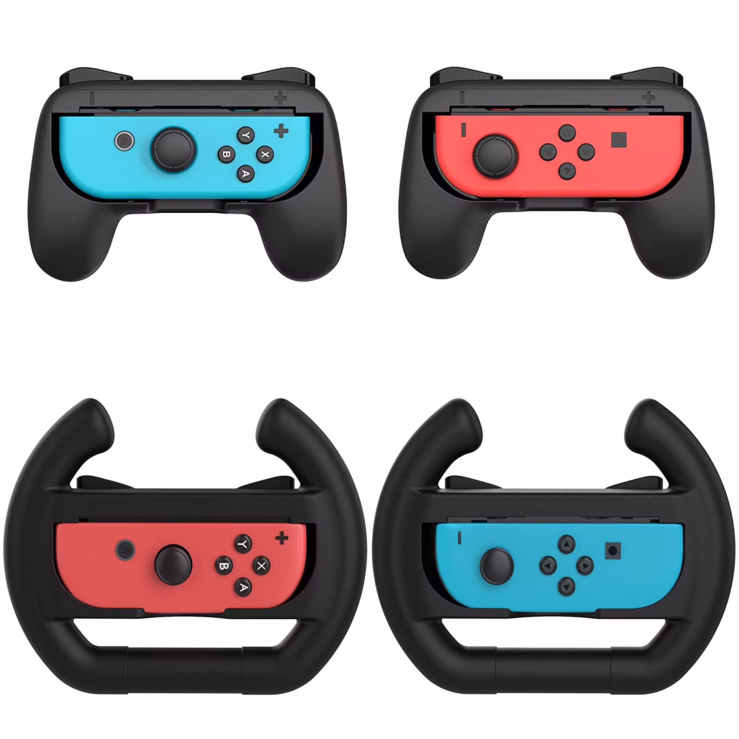 Steering Wheel for Nintendo Switch, Accessories-Gifts for Men, Gadgets Accessories for Switch Mario Kart Racing Game, 4 Packs, Lightweight Gadgets With Comfort Handle for Family Party