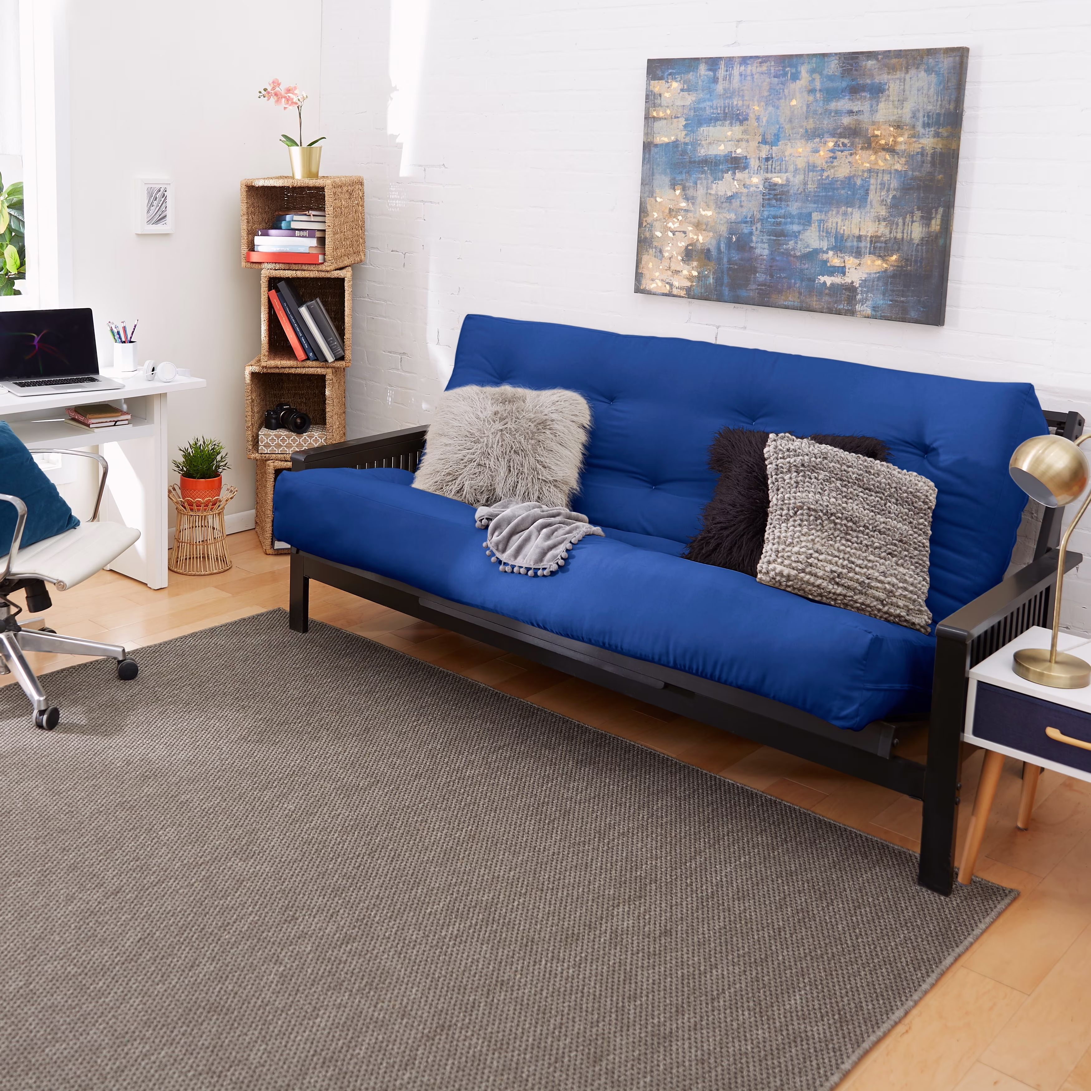 TruPedic  Queen-size 8-inch Gel Memory Foam Futon Mattress Blue