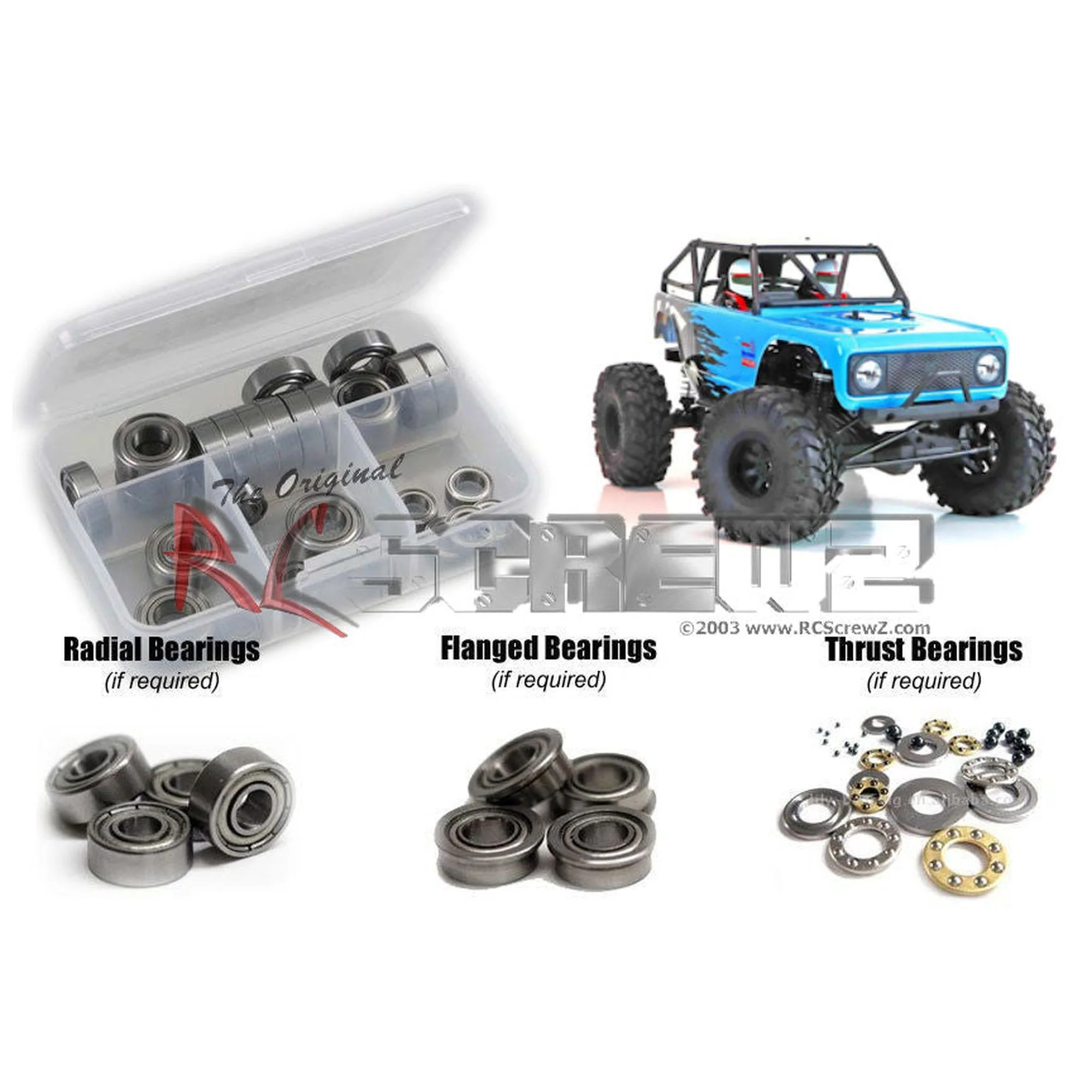 RCScrewZ Metal Shielded Bearing Kit rer069b for RedCat Racing Wendigo 1/10th RC Car - Complete Set
