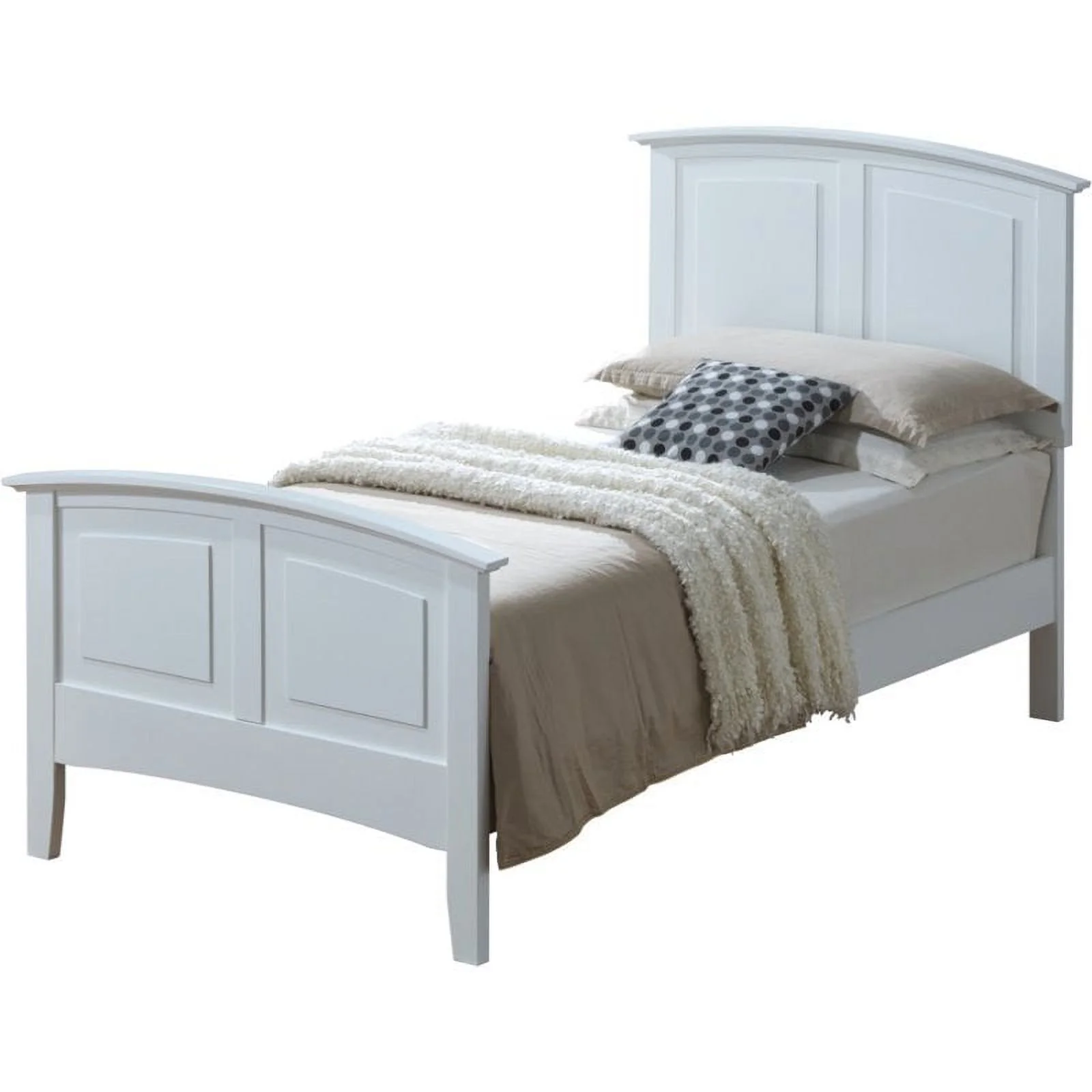 Home Square 3-Piece Set with Twin Panel Bed 8-Drawer Dresser & Mirror in White
