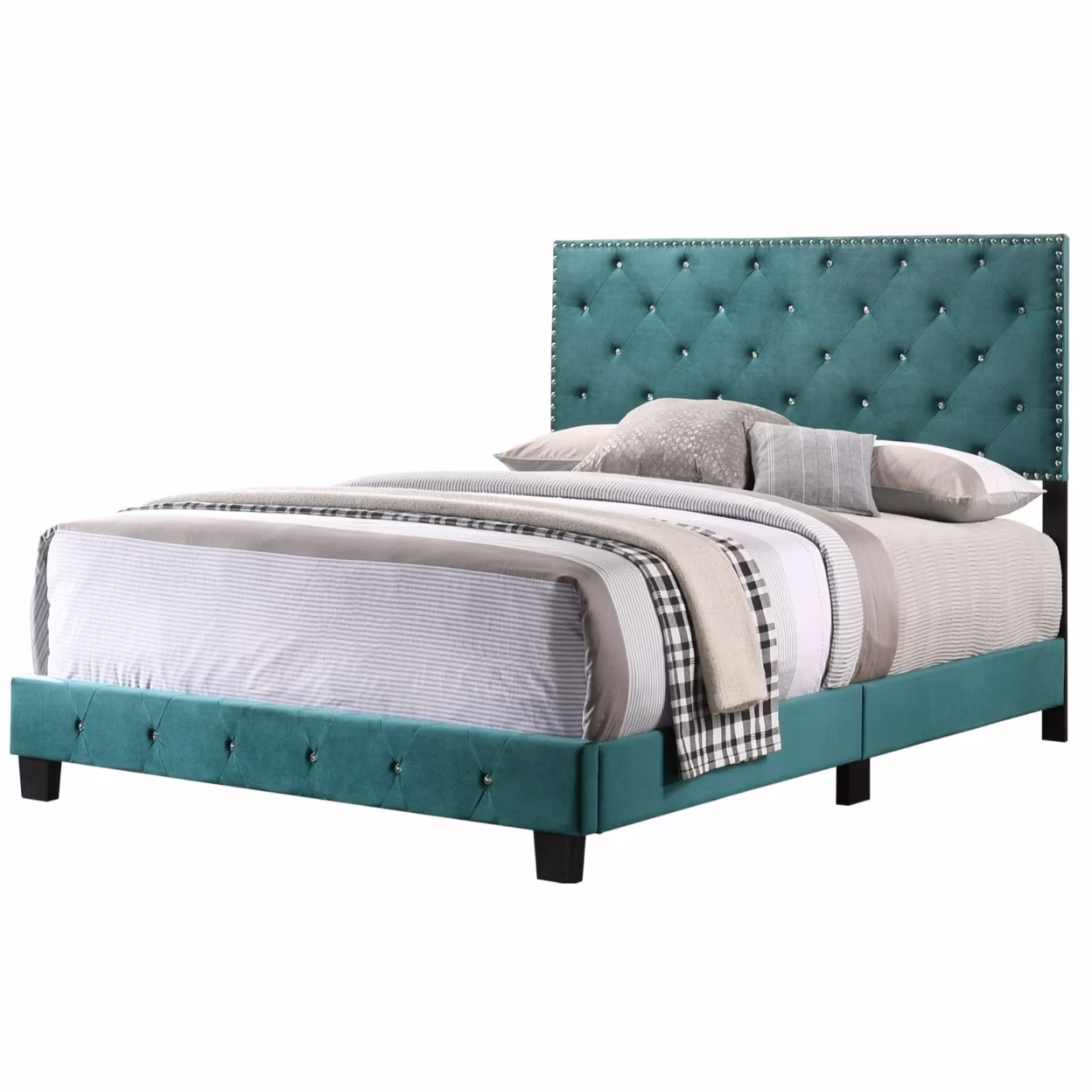 Home Furniture Suffolk Green Queen Panel Bed