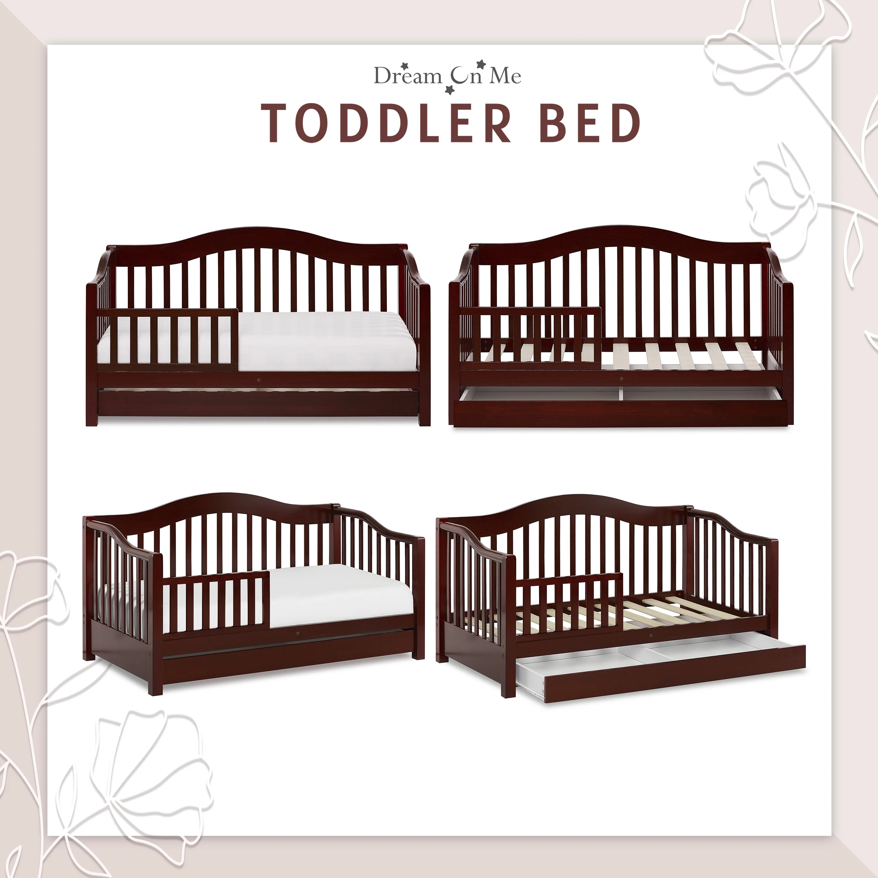 Dream on Me Toddler Day Bed, Cherry
