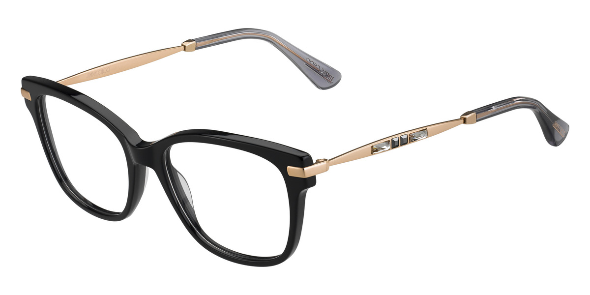Jimmy Choo 181 Full Rim Square Black Gold Cop Eyeglasses