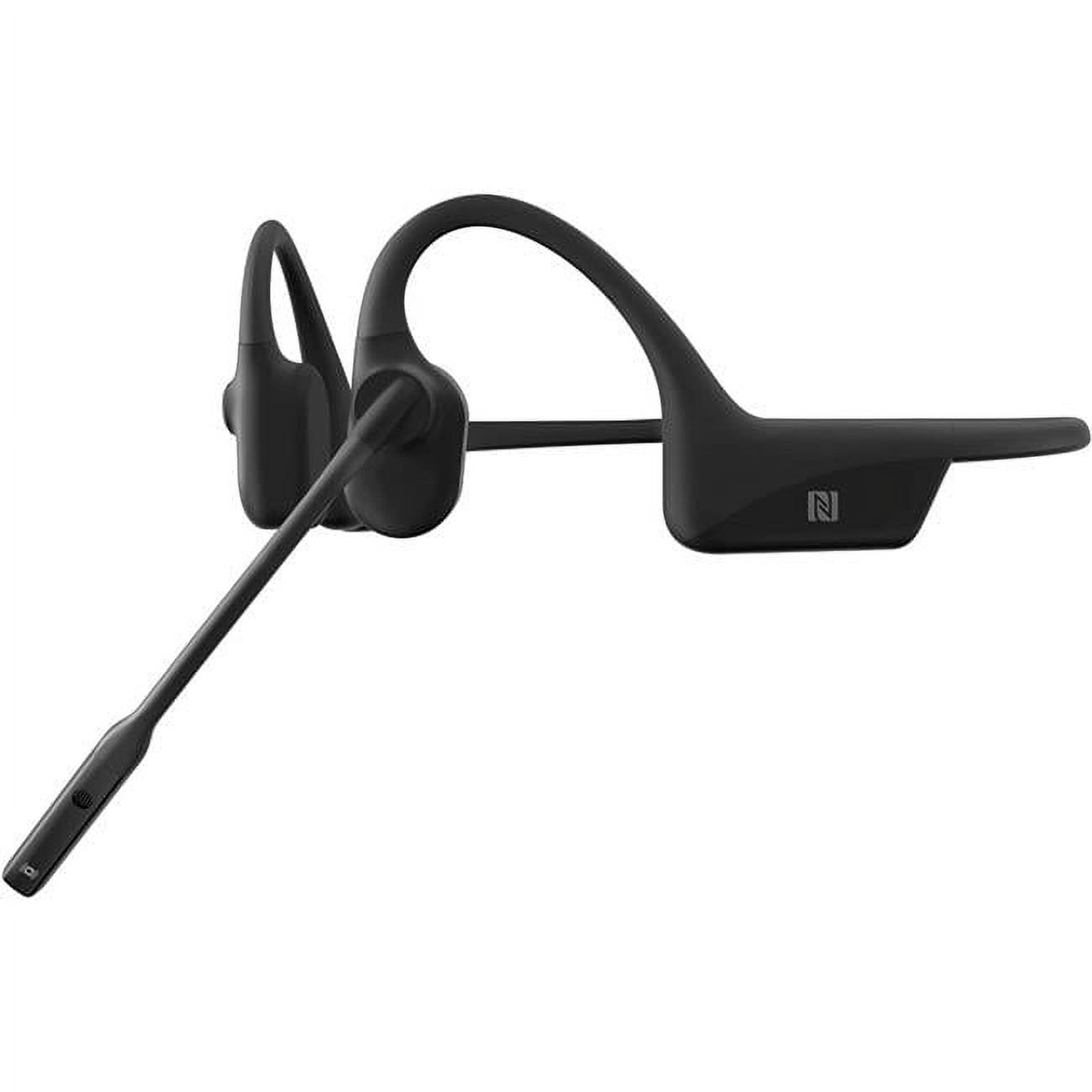 AfterShokz  OpenComm Bone Conduction Stereo Bluetooth Headset, Black - Open-Ear Comfort - Multifunction Button - NC Boom - 16 Hours Talk Time - NFC Pairing