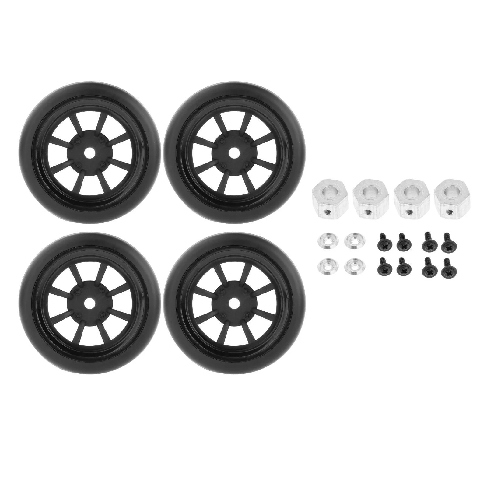 4 Pack Tyres with Wheel Rims :10 RC Truck Upgrade , C, 53x24mm C