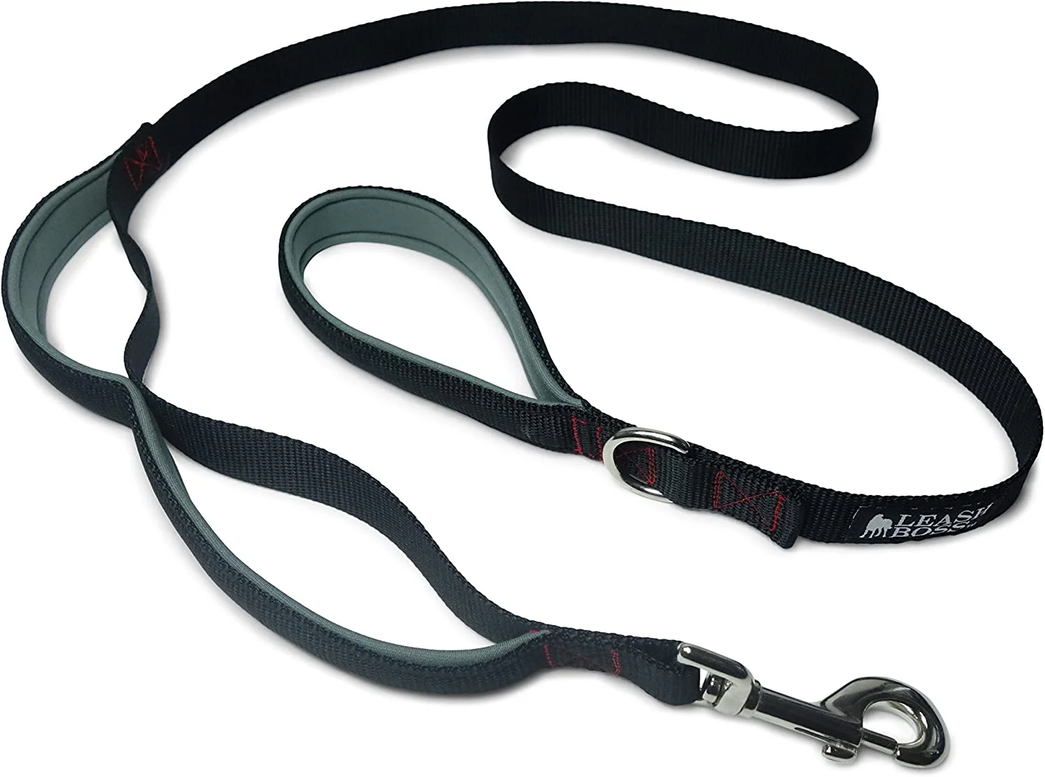 Leashboss 3X - Two Handle Dog Leash with Extra Traffic Handle - Heavy Duty Double Padded Handle Lead for Walking and Training Large Dogs
