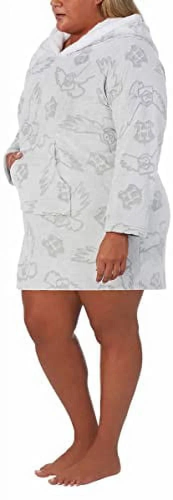 Wizarding World Women's Harry Potter Fleece Lounge Hoodie (Grey, Medium)