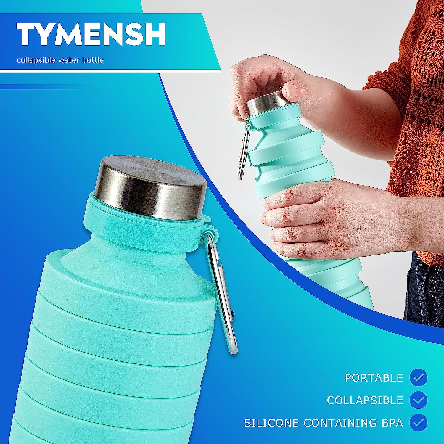 Collapsible Water Bottle (Pink)