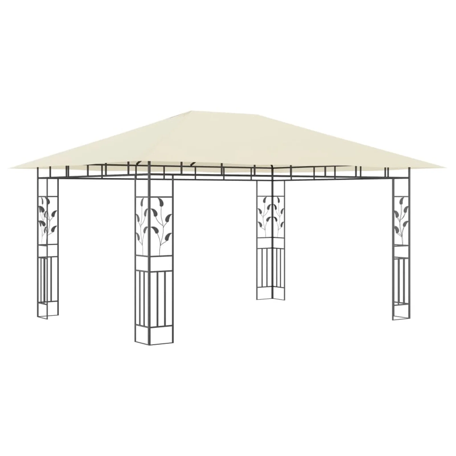 Dcenta Party Tent with Net Outdoor Gazebo Steel Frame Sunshade Shelter Canopy Cream for Backyard, Yard, Wedding, BBQ, Camping, Festival, Shows 13.1ft x 9.8ft x 9ft (L x W x H)