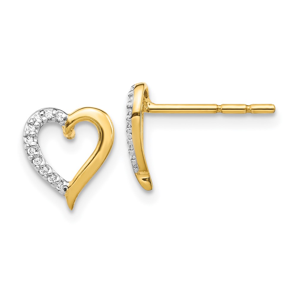 14k Diamond Heart Earrings QEM5521-005-YA
