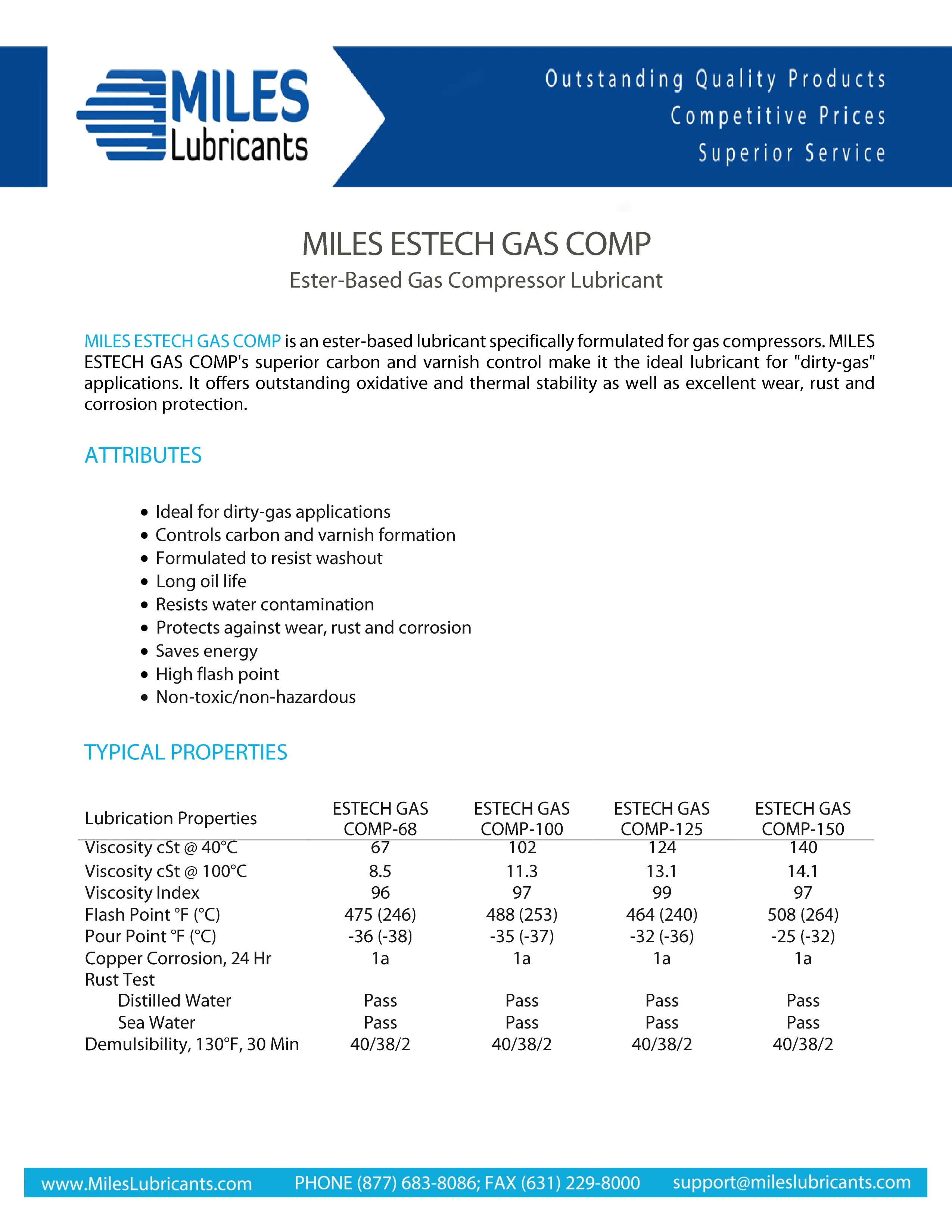 MILES ESTECH GAS COMP 150 (5 Gallons)