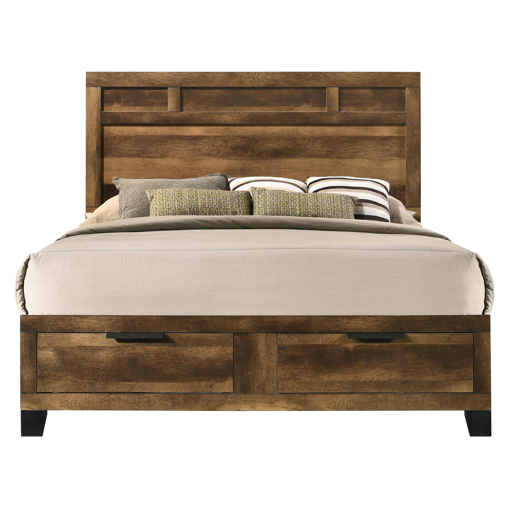 ACME Morales Storage Queen Bed in Rustic Oak