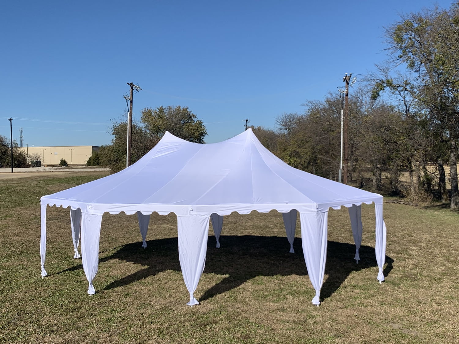 29'x21' White Decagonal Wedding Party Canopy Gazebo Heavy Duty Tent - By DELTA Canopies